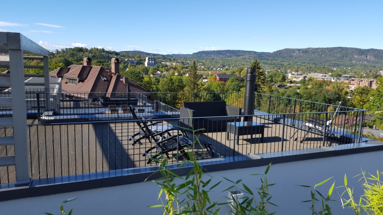 Painted metal railings