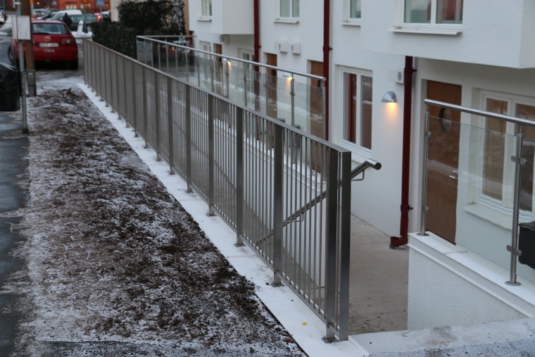 räcken i rostfritt stål, metall, ToGet